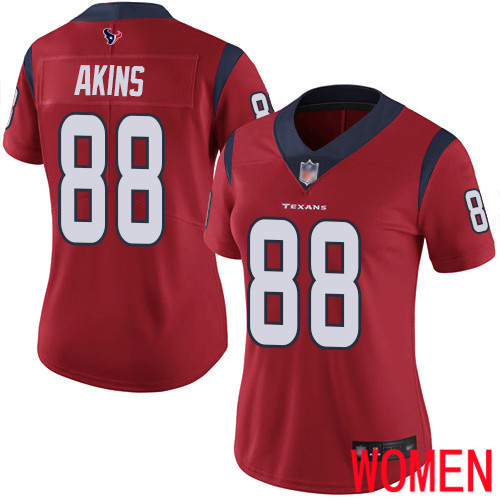 Houston Texans Limited Red Women Jordan Akins Alternate Jersey NFL Football #88 Vapor Untouchable